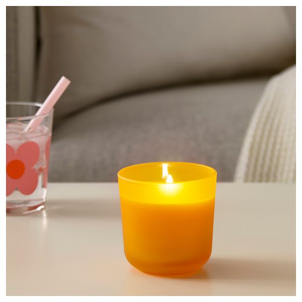 Ароматическая свеча в стакане СОММАР 2019, Лимон желтый, желтый (8 см) - схема-чертеж с размерами