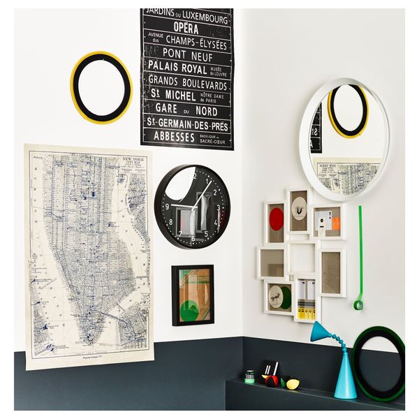 Зеркало ЛАНГЕСУНД, белый (50 см) - схема-чертеж с размерами