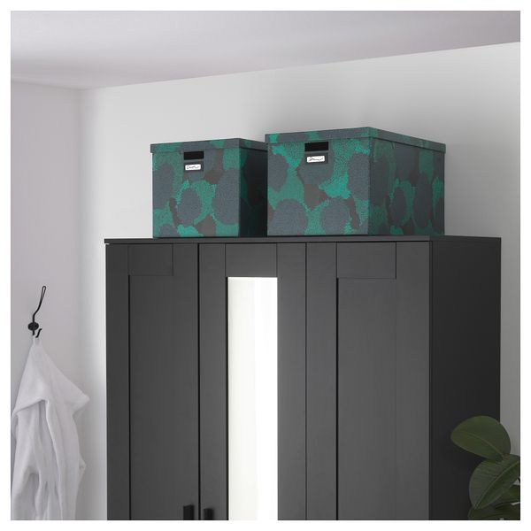 Коробка с крышкой ТЬЕНА, черно-синий (50x35x30 см) - схема-чертеж с размерами