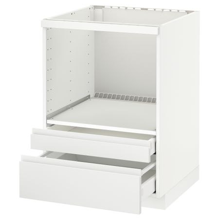 Напольный шкаф для комбинирования СВЧ, ящики МЕТОД / МАКСИМЕРА, белый, Воксторп белый (60x60 см)