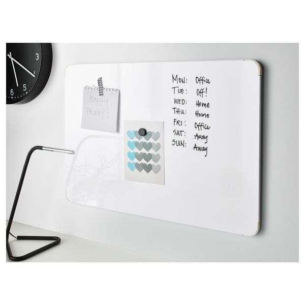 Доска для записей, магнитная ВЕМУНД, белый - схема-чертеж с размерами