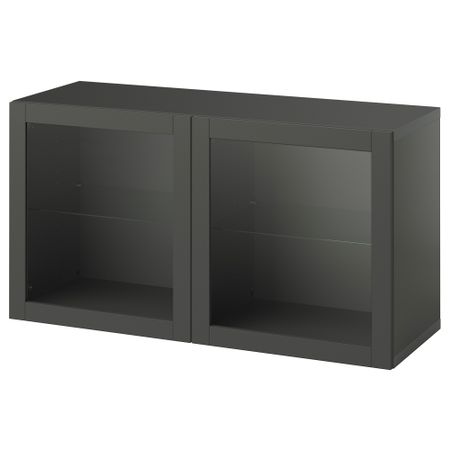 Стеллаж с дверьми, темно-серый, Sindvik темно-серый, 120x42x64 см IKEA BESTÅ БЕСТО 095.357.76