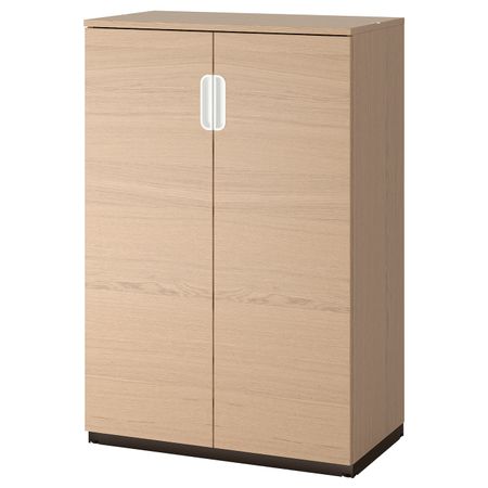 Шкаф с дверями, дубовый шпон, беленый 80x120 см IKEA GALANT ГАЛАНТ 703.682.31