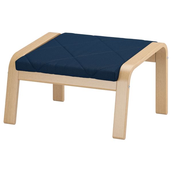 Табурет для ног ПОЭНГ, дубовый шпон, Эдум темно-синий - фото 1