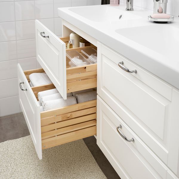 Шкаф для раковины с 4 ящик, 123x49x64 cm IKEA ODENSVIK ОДЕНСВИК, GODMORGON ГОДМОРГОН 992.472.34 - фото 4