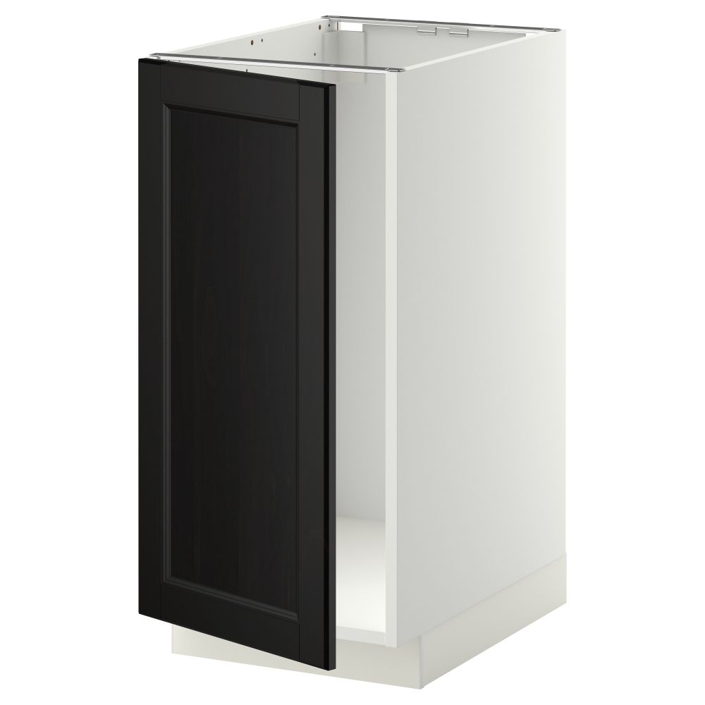 Напольный шкаф для мойки, мусорных контейнер МЕТОД, белый, Лаксарби черно-коричневый (40x60 см) - схема-чертеж с размерами