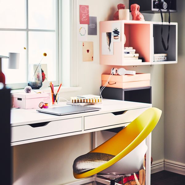 Рабочий стул, желтый, белый IKEA MALSKÄR МАЛЬСКЭР, ELDBERGET ЭЛДБЕРГЕТ 694.444.05 - фото 4