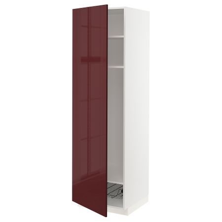 Высокий шкаф с полками, проволочные корзин, 60x60x200 cm IKEA METOD МЕТОД 994.676.74