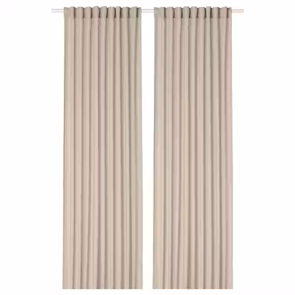 ROSENROBINIA РОЗЕНРОБИНИЯ Гардины, 2 шт. - бежевый/с лентой 145x300 см - фото 1