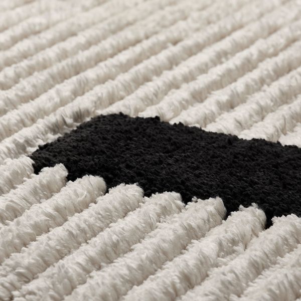 Ковер, короткий ворс, белый с оттенком, черный, 133x195 см IKEA LÄNSVÄG 705.711.57 - фото 3
