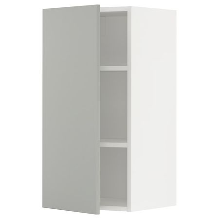 METOD Навесной шкаф с полками - белый/Havstorp светло-серый 40x80 см