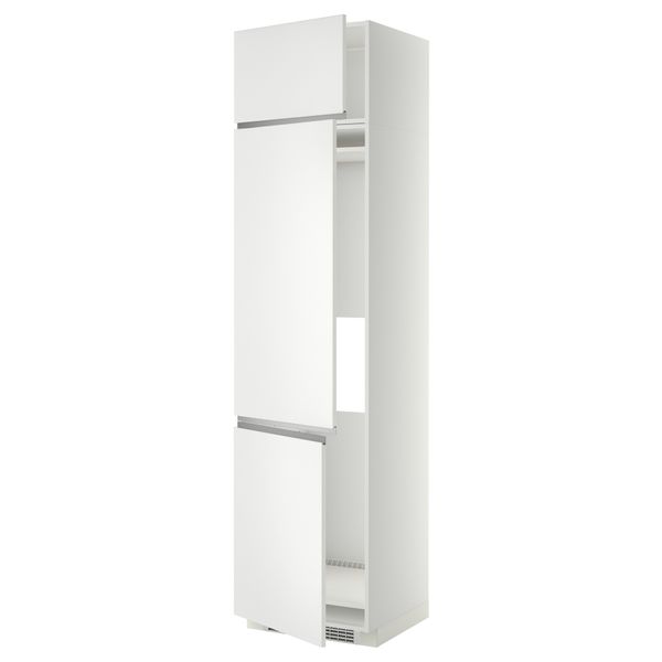 Высокий шкаф для холодильника или морозильника, с 3 дверями МЕТОД, белый, Нодста белый - схема-чертеж с размерами