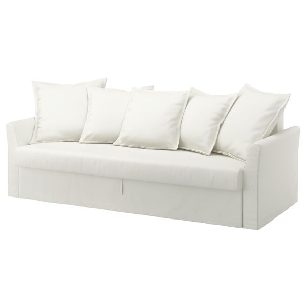 Чехол на 3-местный диван-кровать ХОЛЬМСУНД, Ранста белый - фото 2