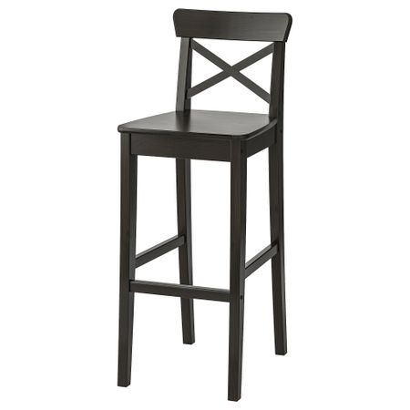 Стул барный, коричнево-чёрный, 74 см IKEA INGOLF ИНГОЛЬФLF ИНГОЛЬФ 902.485.15