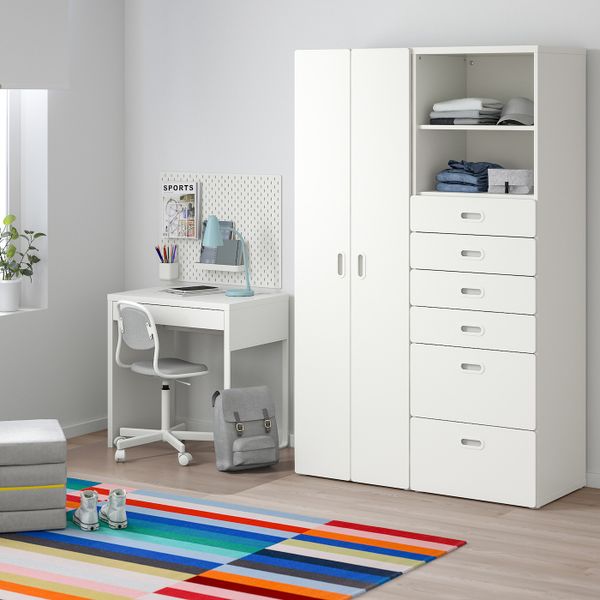 Шкаф платяной, белый/белый 120x50x192 см IKEA СТУВА / ФРИТИДС 792.750.77 - фото 2