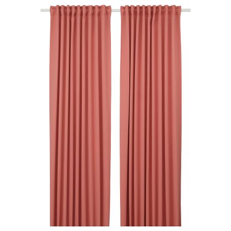 Затемняющие гардины, 2 шт., розовый, 145x300 см IKEA MAJGULL МАЙГУЛЛ 805.697.43
