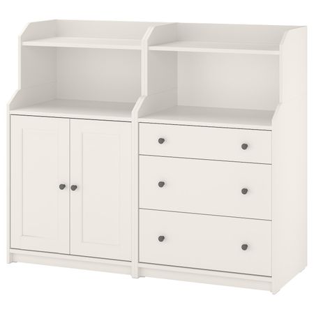 Комбинация для хранения, белый 139x46x116 см IKEA HAUGA ХАУГА 593.886.93