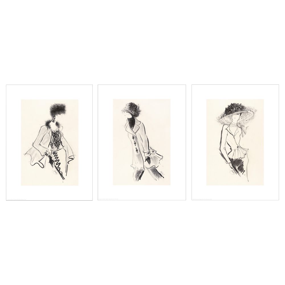 Набор постеров, 3 штуки ТРИЛЛИНГ, Мода I-III (30x40 см) - схема-чертеж с размерами