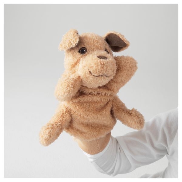 Кукла перчаточная ХУНДТАСС, собака, светло-коричневый - схема-чертеж с размерами