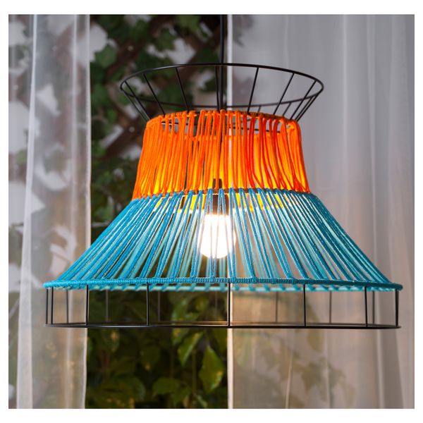 Подвесной светильник, светодиодный СОЛВИДЕН, оранжевый, синий для сада (55 см) - фото 1