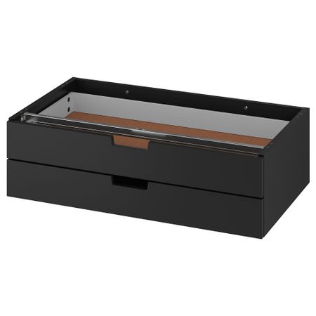Модульный комод с 2 ящиками, антрацит, 80x23 см IKEA NORDLI НОРДЛИ 904.716.23