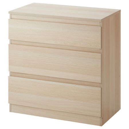 Комод с 3 ящиками, под беленый дуб 70x72x40 см IKEA SKÅNEVIK СКОНЕВИК 203.277.66
