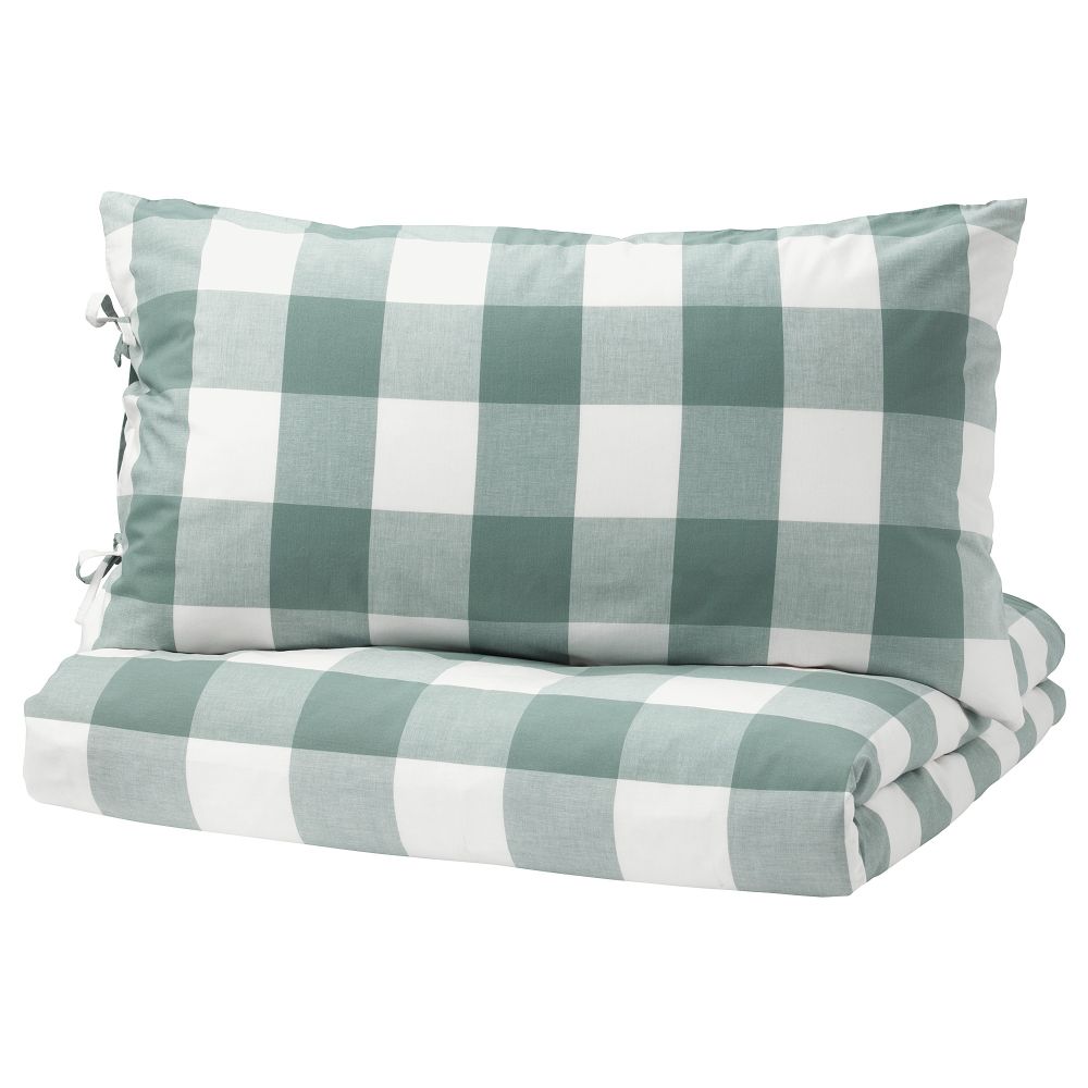 Пододеяльник и 1 наволочка ЭММИ РУТА, зеленый, белый - фото 1