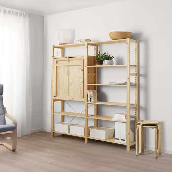 2 секции для хранения + складной столик, сосна 175x30-104x179 см IKEA IVAR ИВАР 292.485.62 - фото 6
