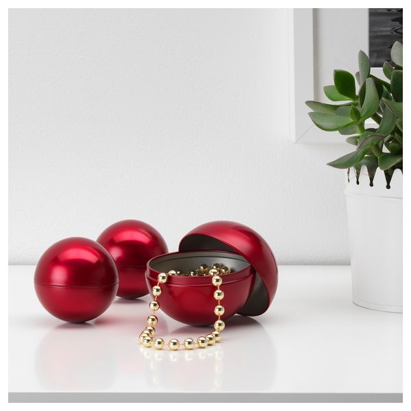 Декоративный шар, 3 шт. ВИНТЕР 2018, красный - схема-чертеж с размерами