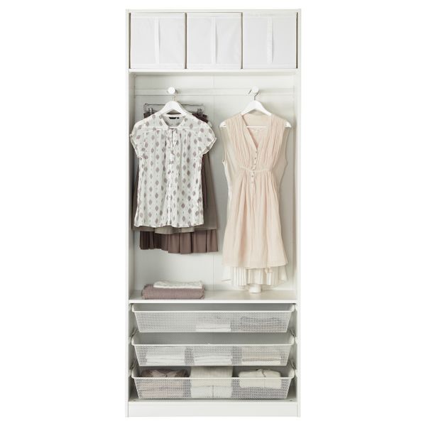 Гардероб, белый, Бергсбу белый, 100x38x236 см IKEA ПАКС 692.488.24 - схема-чертеж с размерами