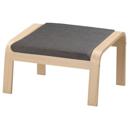Табурет для ног, дубовый шпон, беленый/Шифтебу темно-серый IKEA POÄNG ПОЭНГ 093.984.68