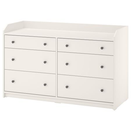 Комод с 6 ящиками, белый, 138x84 см IKEA HAUGA ХАУГА 004.072.69