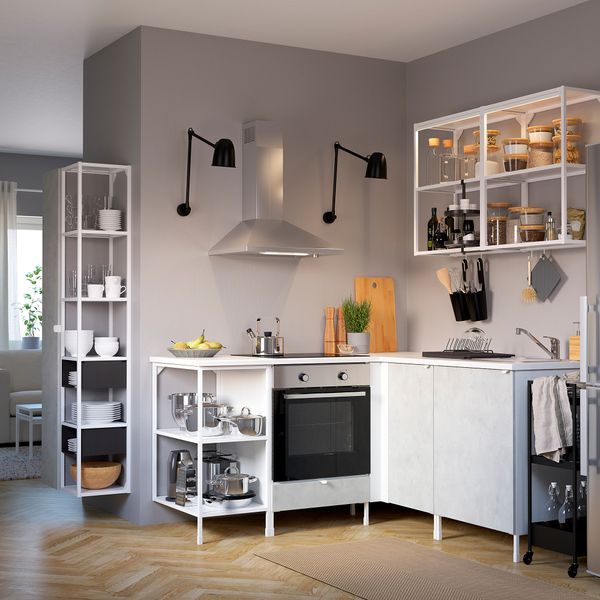 Угловая кухня, белый, под бетон IKEA BEGIVENHET БЕГИВЕНХЕТ 093.379.60 - фото 4