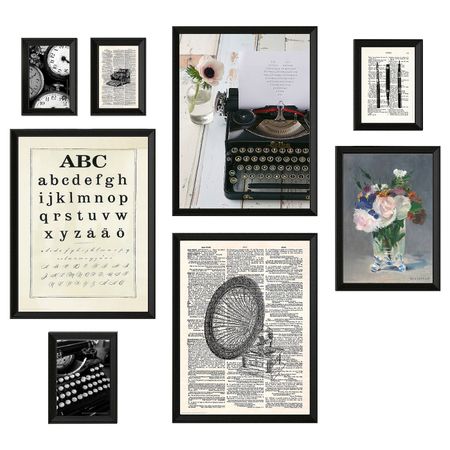Рама с постером, 8 предм., Пишущая машинка IKEA КНОППЭНГ 304.658.99