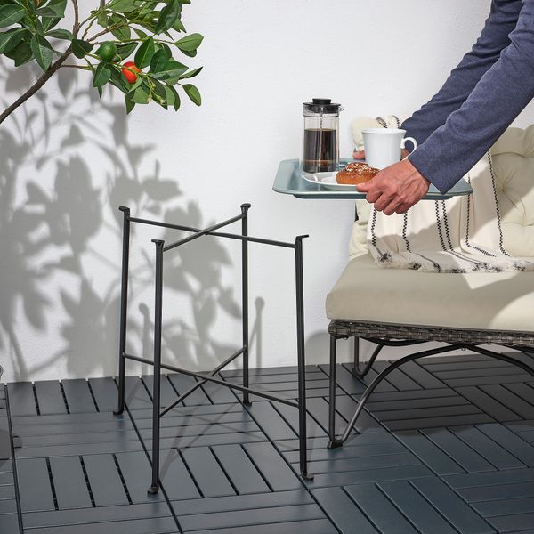 Сервировочный столик для дома, улицы, 56x36 см, темно-серый, серый IKEA KUNGSHATT КУНГСХАТТ 904.626.90 - фото 5