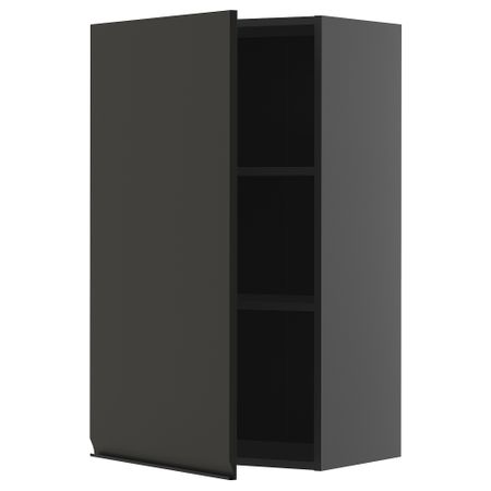 Навесной шкаф с полками, черно-серый, Upplöv матовый антрацит, 60x100 см IKEA METOD МЕТОД 895.881.53