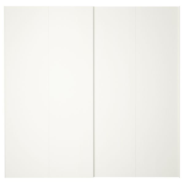 Пара раздвижных дверей ХАСВИК, белый - схема-чертеж с размерами