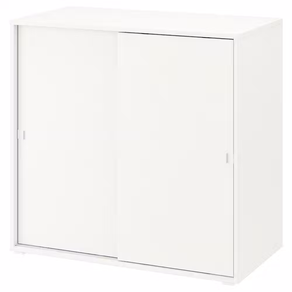 VIHALS Шкаф с раздвижными дверцами - белый 95x47x90 см - фото 1