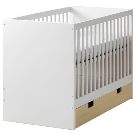 Кроватка детская с ящиками СТУВА, береза (60x120 см)