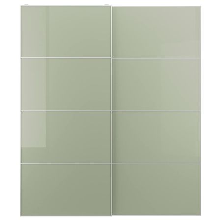 Пара раздвижных дверей, глянцевый светло-зеленый 200x236 см IKEA HOKKSUND ХОККСУНД 593.323.14