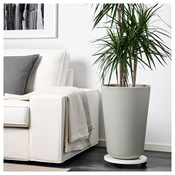 Кашпо ОСТЛИГ, д/дома/улицы, серый (32 см) - схема-чертеж с размерами