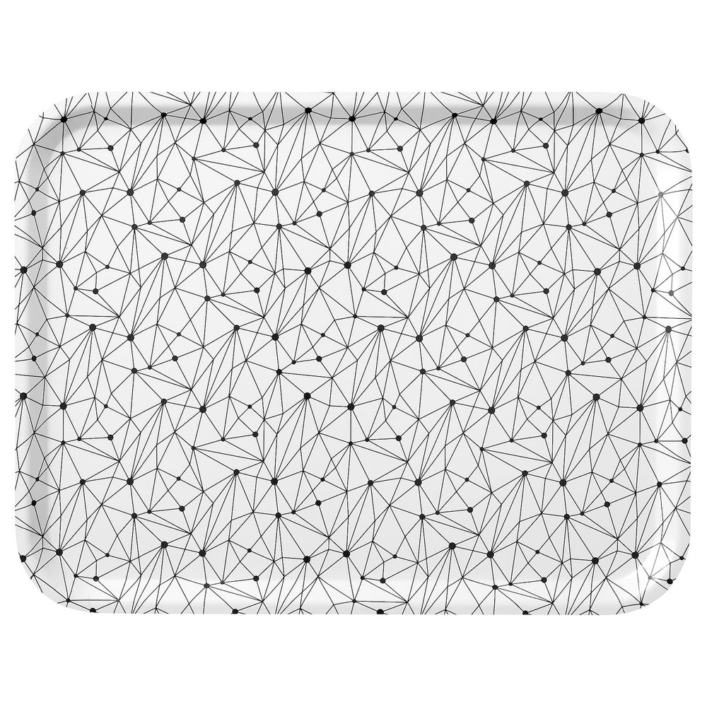 Поднос, белый, черный 43x33 см IKEA LURVIG ЛУРВИГ 304.844.78 - фото 1