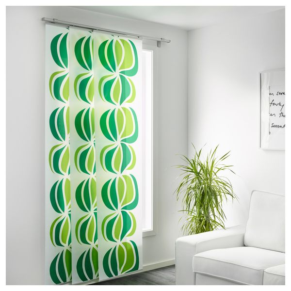 Узкая гардина УЛЛА-СТИНА, бел/зелен (60x300 см) - схема-чертеж с размерами