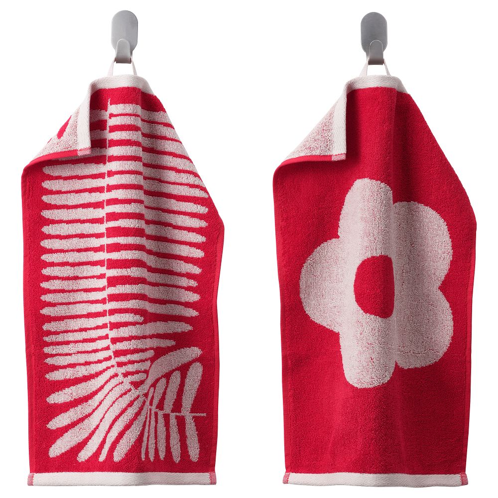 Полотенце, 30x50 см, красный, бежевый IKEA MAJSMOTT 005.651.07 - фото 1