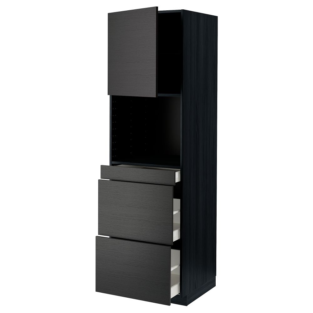 Высокий шкаф для СВЧ, дверца,3ящика, 60x60x200 cm IKEA METOD МЕТОД, MAXIMERA МАКСИМЕРА 094.710.10 - фото 1