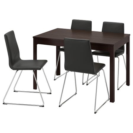 Стол и 4 стула IKEA EKEDALEN ЛЕН ЭКЕДАЛЕН, LILLÅNGEN ЛИЛЛОНГЕНÅNÄS 194.951.81