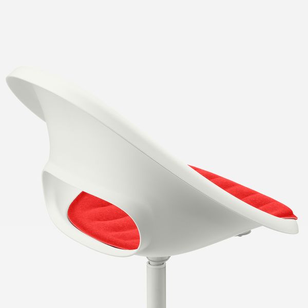 Рабочее кресло c подушкой, белый, красный IKEA LOBERGET ЛОБЕРГЕТ / BLYSKÄR БЛИСКЭР 493.319.18 - фото 4