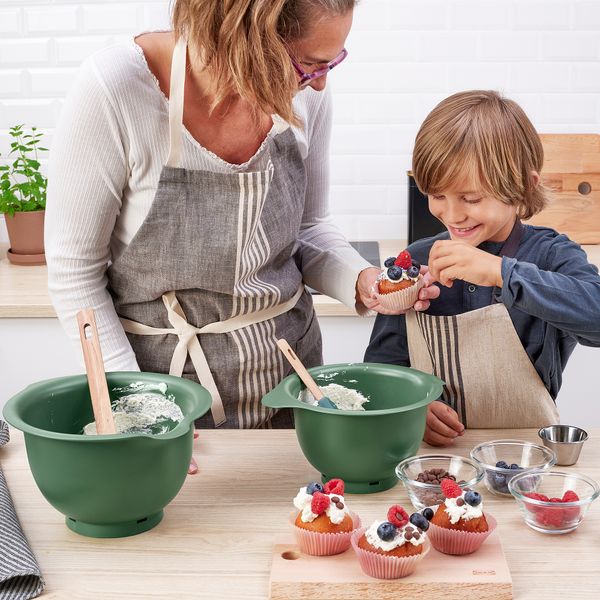 Набор мисок для взбивания, 2 штуки, темно-зеленый IKEA VISPAD ВИСПАД 705.728.40 - фото 3