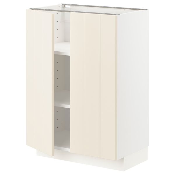 Напольный шкаф с полками/2двери, белый/Хитарп белый с оттенком 60x37 см IKEA METOD МЕТОД 393.007.62 - схема-чертеж с размерами