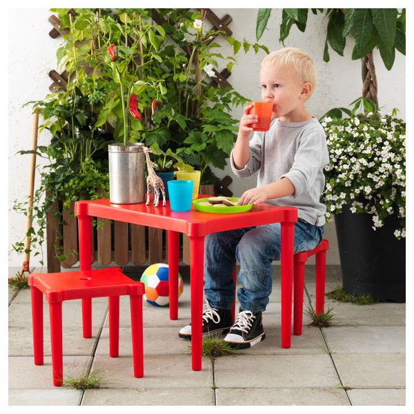 Детский стол и 2 стула УТТЕР, д/дома/улицы красный красный - схема-чертеж с размерами